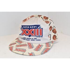 Vintage Super Bowl XXII NFL 1989 Bengals And 49ers Snapback Hat Joe Robbie